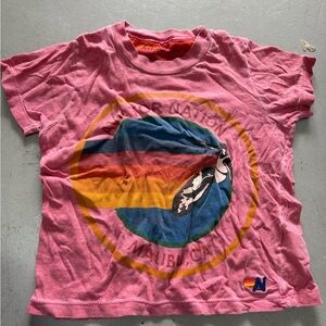 Aviator Nation Kids Pink Rainbow Graphic Tee
